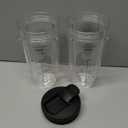 Replacement 24oz Blender Cup with Sip & Seal Lid For Nutri Ninja BL450 BL456 BL480 BL482 BL640 BL642 BL682 BN401 BN751 BN801 Foodi SS101 SS151 SS351 SS401 Ninja Blender Auto IQ Blade, 2-Pack