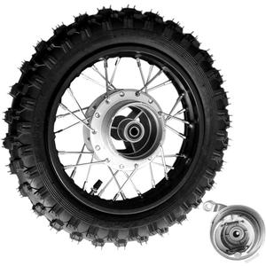 10 Inch 2.5-10 Rear Wheel Tire with 1.4 x 10 Rim and Drum Brake With 12mm Bearing for 50cc Dirt Pit Bike, ATVs, Black