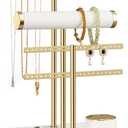 3 Tier Bracelet Holder Display - Detachable T Bar White Velvet Bracelet Holder, Jewelry Holder Organizer for Bracelet, Necklace, Earrings, Rings