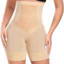 Womens Shapewear Shorts Tummy Control Body Shaper Thigh Slimmer Slip Shorts for Under Dress Shapewear Underwear, XXL, Beige 