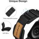 SUNFWR Bands Compatible with Apple Watch 44mm 45mm with Case,Rugged Velcr Sport Apple Watch Strap with Protective Cover for iwatch Series 9/8/7/6/5/4/SE for Men(Black)