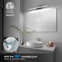 VOLISUN Modern Bathroom Vanity Light 24 inch, Rotatable, 14W Dimmable 5CCT Led Bathroom Light Fixture Over Mirror, Chrome Vanity Light for Bathroom Mirror Cabinets-ETL Certificated