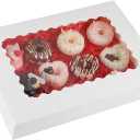 20-Pack 16"x11"x2.5" White Bakery Boxes with Window,Auto-Popup Large Cookie Boxes for Pies,Cakes,Muffins,and Pastries