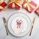 DOITOOL Christmas Napkin Ring Set of 4: Candy Cane Napkin Rings Metal Christmas Holder Holiday Ring Holders Buckle for Dinning Table Decoration
