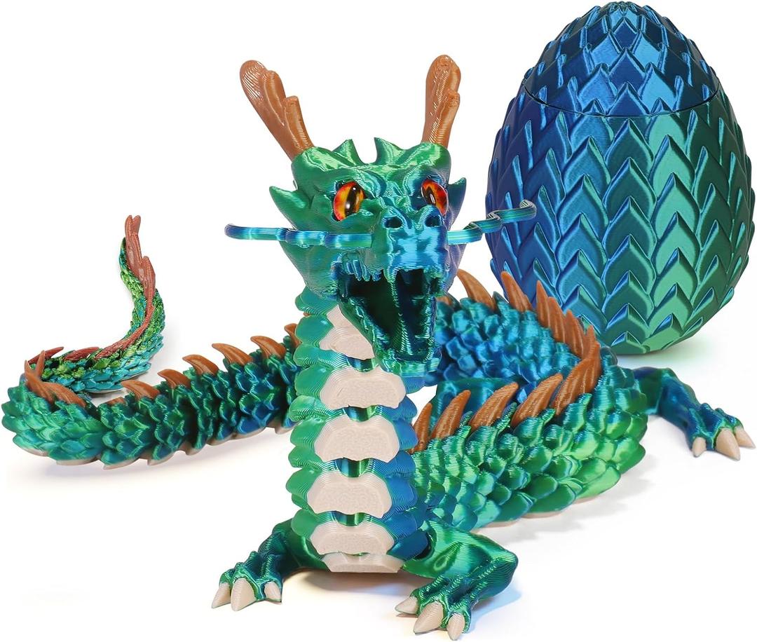 17.8-inch 3D Printed Dragon Eggs, Fidget Toys for Kids & Adults, for Home Office Desk Decor(Dragon God)