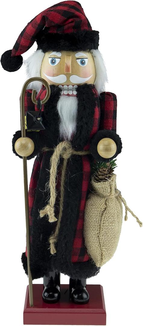 Clever Creations White Vintage Santa 14 Inch Traditional Wooden Nutcracker, Festive Christmas Dcor for Shelves and Tables
