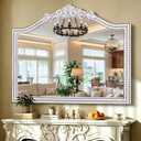 32x42 Inch Vintage Baroque Arched Mirror for Wall Decor
