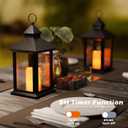 14" Lanterns Decorative Indoor, Black Lantern Decor with Timer Flameless Candle, Vintage Farmhouse Outdoor Lanterns, Waterproof Hanging Lantern for Patio, Porch, Entryway, Centerpieces, Transparent 1 Pack