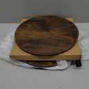 Small Round End Table - 3 Tier Design Accent Table, Narrow Side or Bedside Stand, Industrial Vintage Nightstand for Bedroom, Living Room, or Small Spaces, Rustic Brown (1 Pack)