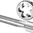 Burkit M17 X 1 Tap and Die Set, M17 x 1.0 Machine Thread Tap and Round Die Right Hand