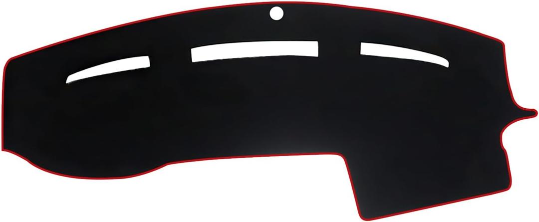 Dashboard Dash Cover Mat for 2010-2018 Dodge Ram 1500 2500 3500, Polyester Custom Fit Dodge Ram Dash Cover Red Trim (Ram 2010-2018, Black-Red)