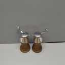 Pepper Mill Set Manual Pepper Mills Classical Hand Shake Wooden Pepper Grinder Set Salt Mills Wooden Pepper Mill Ceramic Blades Metal Handle, Enjoy Fresh Ground Pepper (Walnut color 2pcs-5in)