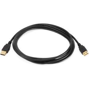 Monoprice USB 2.0 Type-A Male to Type-A Male Cable - Gold Plated, For Data Transfer Hard Drive Enclosures, Printers, Modems, Cameras and More, 28/24AWG, 10 Feet, Black