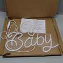 Oh Baby Neon Sign for Wall Decor, Baby Shower Neon Sign with Dimmer, Warm White Led Light for Bedroom Decor, Wall Decoration USB Powered with Switch, Gift for Mother(14.9inchs*13inchs)