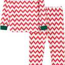 PATPAT Boys Pajama Sets Ages 2-12 Years - Snug Fit Long Sleeve Crew Neck Sleepwear, Soft Breathable Kids PJs (Red, S)