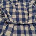 Allegra K Women's Ruffled Sleeve Belted Vintage Check Plaid Casual Summer Dress M