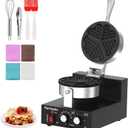 Commercial Heart Waffle Maker — Non-Stick Electric Waffle Machine, Independent Temp Control (122-572°F) & Timer, 1200W Heart Shaped Waffle Maker, for Commercial & Home Use