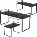 3 Pack Expandable Cabinet Shelf Organizer Kitchen Shelf Riser Stackable Pantry Shelves Kitchen Organizers and Storage Metal Spice Rack Countertop Organizer Cupboard Adjustable Shelfs Desk Rack Shelf