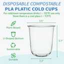 Compostable Clear Plastic Cups,12 oz Biodegradable Disposable Cups, Plant-Based Plastic Cold Cups for Juice, Wine, Parties, Weddings, and Daily Use-100 Pack, Medium