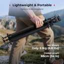SMALLRIG 73''/186cm Heavy Duty Aluminum Alloy Video Tripod, Max Load 8kg (18lbs), Fluid Head with +85 to -78 Tilt Range, Compact Travel Tripod Weight 3.1kg(6.8lbs), Folded Height 88cm, AD-14-5440