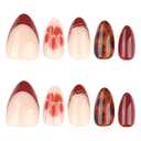 2 x Tortoiseshell Press on Nails Almond - Brown Fake Nails 24Pcs