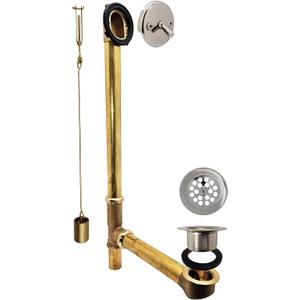 Westbrass D324-26 22-1/2-Inch 17 Gauge Brass Trip Lever Bath Waste and Overflow with Grid Drain