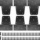 Heavy Duty Gate Hinges for Wooden Fences - 6 Pcs Black Iron Metal Barn Door Hinges for Wood Shed, Swing Door - With 54 Screws