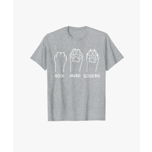 Rock Paper Scissors Hand Game Cute Paw Funny Dog Men Women Girls Kids T-Shirt (Small)