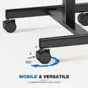 OLIXIS Mobile Standing Desk with Wheels Small Rolling Laptop Desks Portable Pneumatic Adjustable Height Sit Stand Table Computer Workstation for Home Office Black
