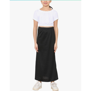 Loxdonz Girls Casual High Waist Maxi Skirt Kids Long Summer Skirts, L