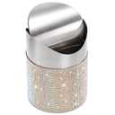 ZOOFOX Countertop Trash Can, 1.5 Liter Bling Rhinestone Garbage Bin with Swing Lid for Home, Office, Vanity Tabletop, Bedroom, Bathroom