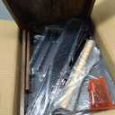 Heavy-Duty Power Tool Organizer with Charging Station, Premium Thickened Wood Panels,4 Layers + 4 Multi-Functional Side Hooks Integrated Design Power Tool Organizers and Storage (Brown Wood + Black)