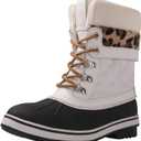 GLOBALWIN Women's Waterproof Winter Boots Snow Boots For Women (9, 1910 White)