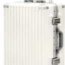 Carry On Luggage 22x14x9 Airline Approved, Zipperless Luggage Carry On, Hard Shell Suitcases with TSA Lock, Lightweight Carry On Suitcases with Aluminum Frame (white, 20inch)