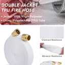 ZYfire Fire Hose - 1-1/2" ID x 50 FT Double Jacket TPU Firefighter Hose with M x F NPSH Brass Couplings 1200 PSI Burst Pressure Lightweight for Firefighting & Residential Use