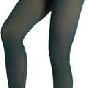 Fleece Lined Tights Sheer Women - Fake Translucent Warm Pantyhose Leggings Sheer Thick Tights for Winter (X-Small, Green)
