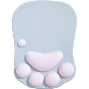 Cat Paw Mouse Pad, Ergonomic Mouse Mat with Wrist Support, Silicone Gel Mouse Pad, for Home/Office/Gaming, Mouse Mat Grey & Pink