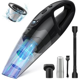 BSRCO Hand Vacuum Cordless 3in1, Car Vacuum with USB Charge, Handheld Vacuum Cordless Rechargeable with LED, HEPA Filter, 1.43 lbs Lightweight, Ideal for Car & Home Use