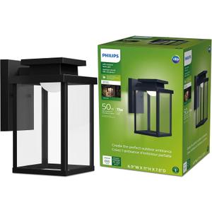 PHILIPS LED Outdoor Rectangular Wall Lantern 1-Pack Bright White (3000K) 600 Lumen (11W = 50W) Weather Resistant