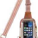 INICAT Sling Bag for Women Touchscreen Small Crossbody Cell Phone Purse Fanny Pack (Apricot Brown Anti-theft)