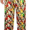 Mens Christmas Pajama Pants,Novelty Funny Soft Pj Sleep Lounge Bottoms with Pockets & Drawstring (Large, Gold Kittens)