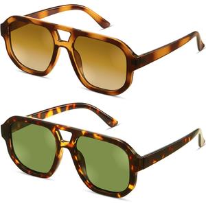 livho Trendy Polarized Square Aviator Sunglasses Women Men Square Eyewear Frame, Retro Sun Glasses for Women Men 2025 Shades