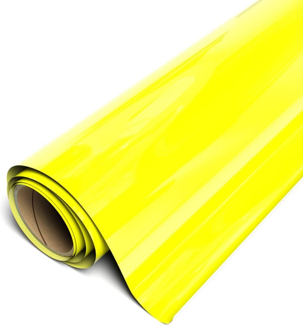 Siser EasyWeed Heat Transfer Vinyl 11.8" x 10ft Roll (Fluorescent Yellow) - Compatible with Siser, Cricut, Silhouette and Other Craft/Professional Cutters - CPSIA Certified