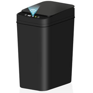 Bathroom Small Trash Can with Lid, 2.6 Gallon Touchless Automatic Garbage Can Slim Waterproof Motion Sensor Smart Trash Bin for Bedroom, Office, Living Room-Black Bathroom Small Trash Can with Lid, 2.6 Gallon Touchless Automatic Garbage Can Slim Waterproof Motion Sensor Smart Trash Bin for Bedroom, Office, Living Room-Black