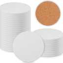 30 Pieces 4 Inch Round Blank Ceramic Coasters, Unglazed Ceramic Tiles Coasters, Ceramic Tiles with Cork Backing Pads for Painting, DIY Crafts, Mosaics, Circular, White.by GNIEMCKIN