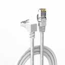 90 Degree Cat6 Ethernet Cable White Down/UP Right Angled CAT 6 Ethernet Patch Cables Gigabit Network Cord RJ45 90 Degree Adapter (Downward Angle, 10FT)