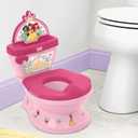 Bright Starts Disney Junior Princess My Size Potty Training Toilet, Toddler Potty Chair with Flushing & Cheering Sounds, Removable Seat with Splash Guard & Handles, Ages 18+ Months, Up to 50 lbs