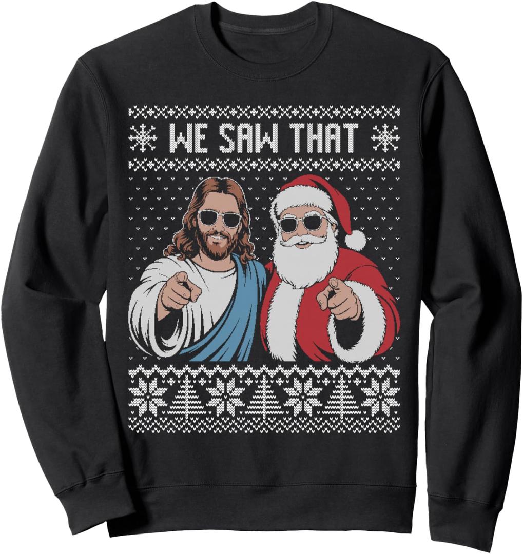 We saw that Jesus and Santa ugly Christmas sweater Sweatshirt S