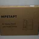 4-Tier Stereo Stand, AV Media Stand Cabinet Console Shelf with Power Strips and 2 Hooks, Audio-Video Rack Game Console Stand Media Organizer (Maple)