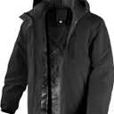 Men's Winter Coats,Water Resistant Warm Insulated Hooded Parka Jacket with Fleece Lined for Snow Ski (XX-Large, Black)